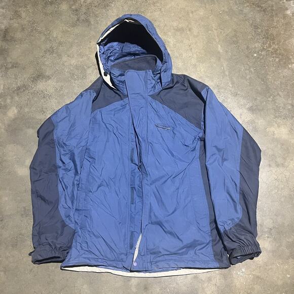 Vintage 90s Patagonia Blue Embroidered Rain Jacket - Picture 1 of 5